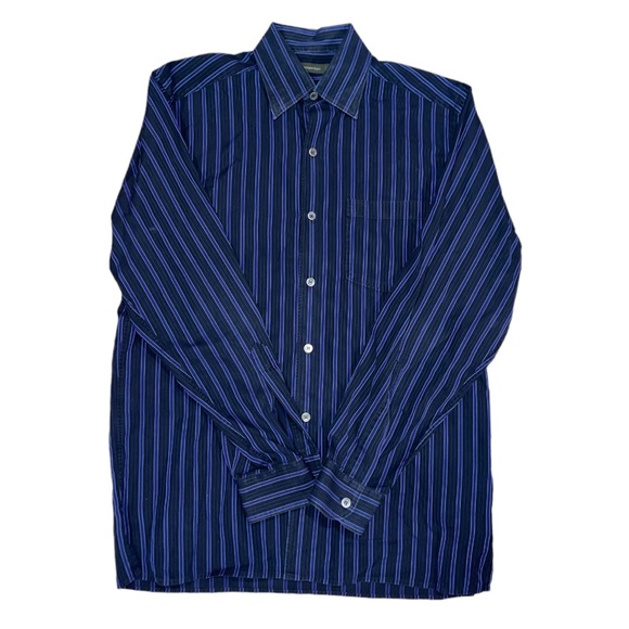 Ermenegildo Zegna Men’s Black & Blue Dress Shirt Size Medium - Picture 2 of 4